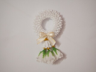 white flower garland