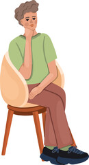 Fototapeta premium A man is bored on a chair. Flat character. Vector.