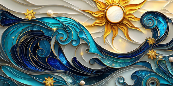 Sfondo astratto. Vetro. Sole e colori chiari
