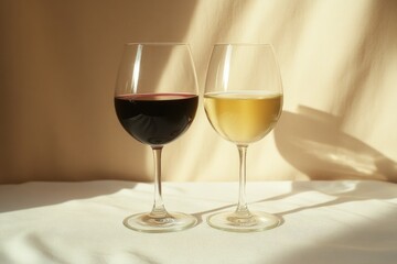Naklejka premium Wine Glasses on Table