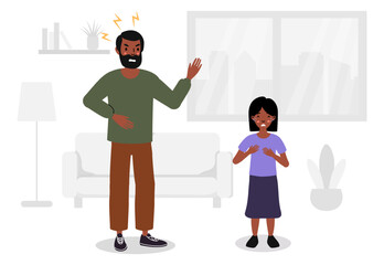 Illustration of couple yelling and pointing at each other