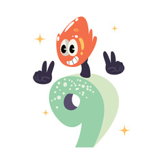 birthday candle number nine happy