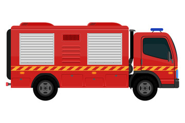 fire engine automobile car vehicle flat style vector illustration isolated on white background