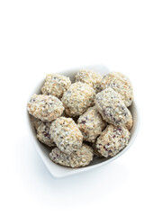 Mini chinese cookies isolated on white background