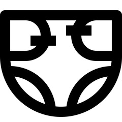 diaper black outline icon