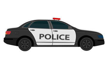 police car vehicle flat style vector illustration isolated on white background