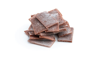 Fruit pastille slices isolated on a white background