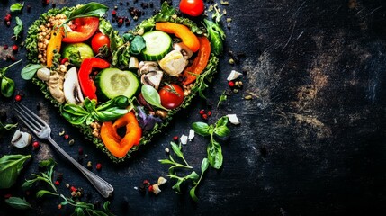 Heart Shaped Salad of Fresh Vegetables