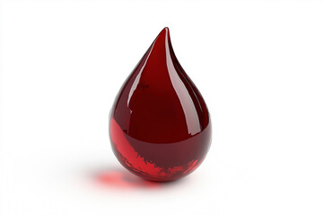 Fototapeta premium Realistic drop of blood on a white background