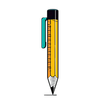 recommend clip art: A bright yellow pen with a black cap and green clip, ideal for writing, sketching, or illustrating vibrant ideas.