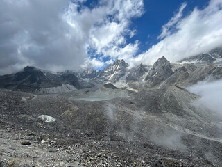 Glacier Lake in Lamjung Landscape Nepal