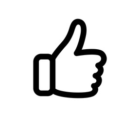 Thumbs up icon. Black line thumb up symbol. Like vector illustration.