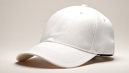 Fototapeta premium White baseball caps mock up a gray background. For branding and advertising.5