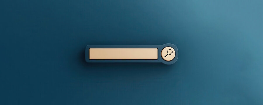 A 3D search bar slicing through layers of digital content, uncovering relevant information, symbolizing deep search functionality