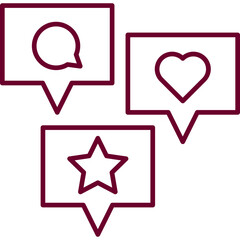 Social Media Reaction Line Icon