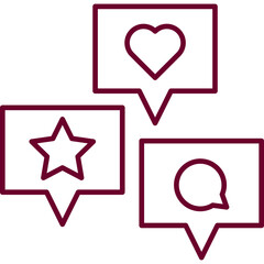 Social Media Reaction Line Icon