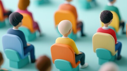 Fototapeta premium Virtual classroom with diverse international students, 3D illustration