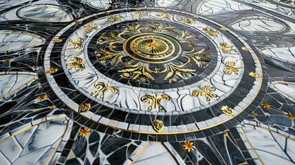 Naklejka premium Marble with golden texture background. AI generated illustration