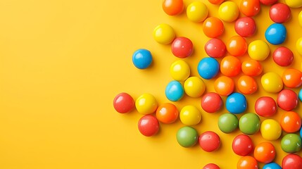 Colorful candies in the form of a sphere isolated on colorful background