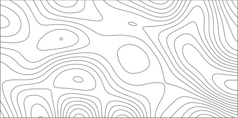 Topographic map background geographic line with elevation assignments. Modern design with White and black color with topographic wavy pattern design. seamless geography grid vector illustration .