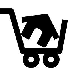shopping cart black solid icon