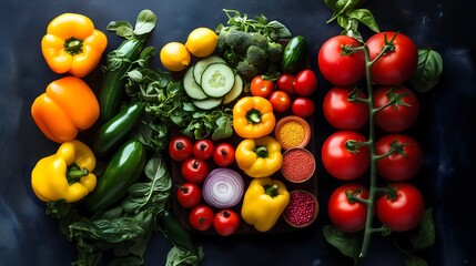 Fresh vegetables ready for cooking shot on rustic wooden table vegetable top view