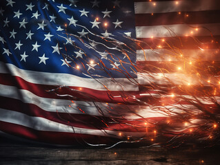 Attractive Closeup of american flag on background
