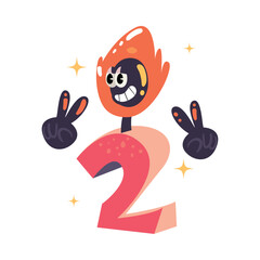 birthday candle number two happy