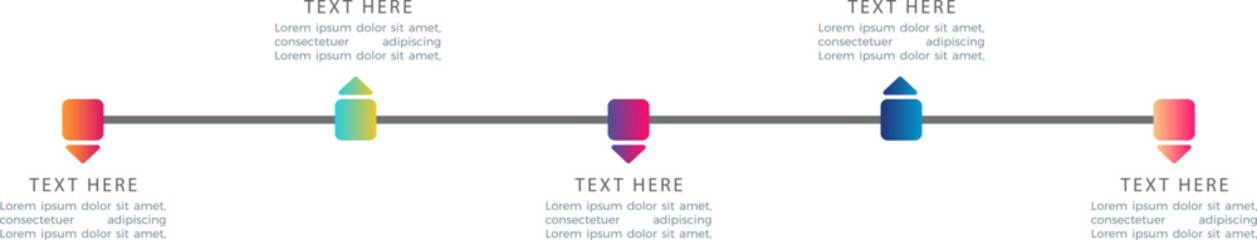 Colourful road map timeline vector design