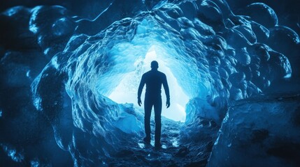Fototapeta premium Exploring the Ice Cave