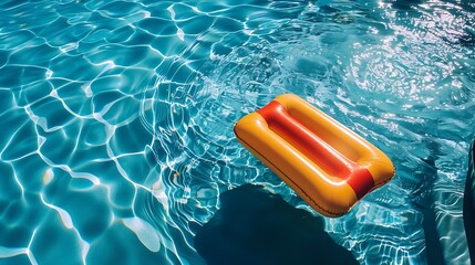 colorful raft floating in swimming pool