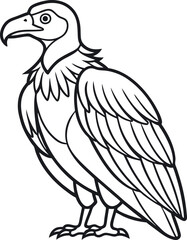 Perched outline illustration art, smooth line art like silhouette on white background.