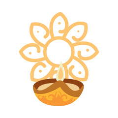 diwali diya lamp and mandala