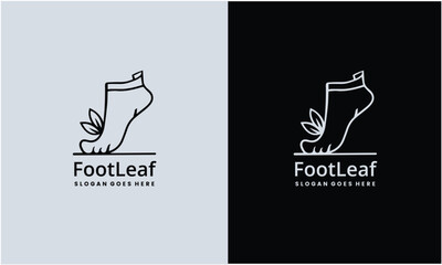 Women Foot logo inspiration and leaf logo. premium vector EPS10 file.