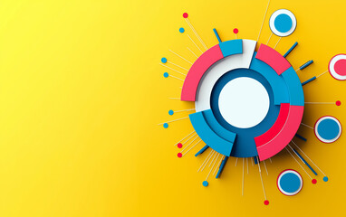 Obraz premium Mockup of business goals and targets, split, kpi. Business target conceptual modern background showing financial goals in company. 