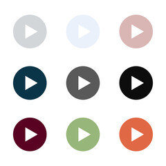 Play and pause button icon set vector.