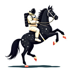 Fototapeta premium astronaut ride horse