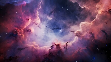 Obraz premium A captivating image of a nebula showcasing the vast, mysterious beauty of deep space.