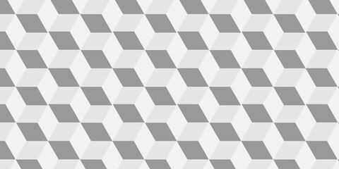 Minimal cubes geometric tile and mosaic wall grid retro digital hexagon technology wallpaper background. white and gray block cube structure backdrop square triangle texture vintage design.