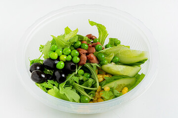 green salad on the white
