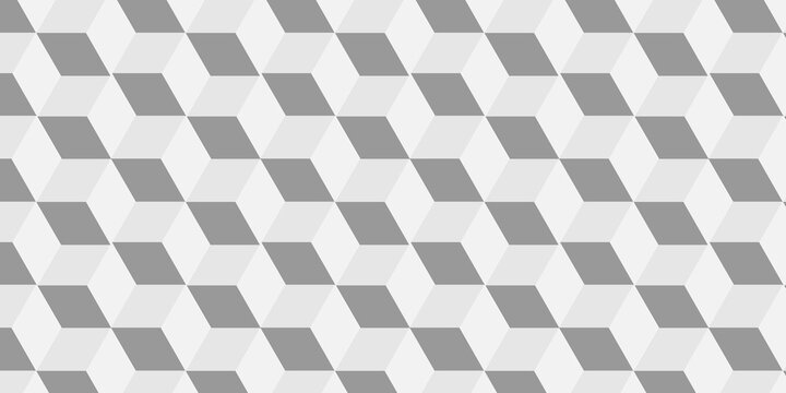 Minimal cubes geometric tile and mosaic wall grid retro digital hexagon technology wallpaper background. white and gray block cube structure backdrop square triangle texture vintage design.