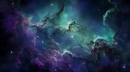 Obraz premium A captivating image of a nebula showcasing the vast, mysterious beauty of deep space.