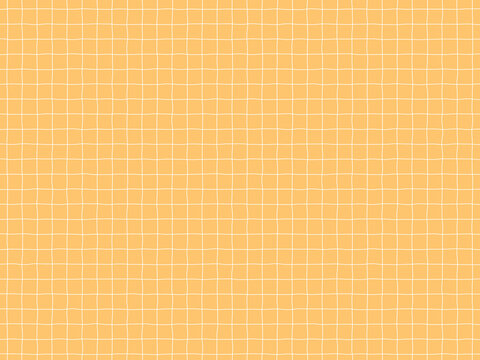 白い手描き線の方眼紙のシンプルな背景イラスト素材（黄色）