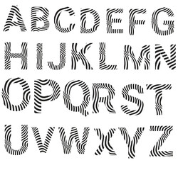 Wavy alphabet letters
