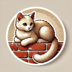 cat on brick wall