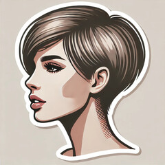 profile of a beautiful woman with short hair