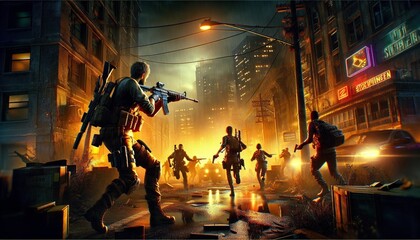 first person shooter game scene