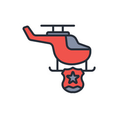 Helicopter icon. vector.Editable stroke.linear style sign for use web design,logo.Symbol illustration.