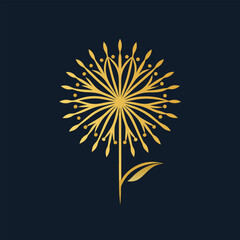 Fototapeta premium dandelion flower mascot logo design icon vector illustration