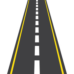 Road icon in black style isolated on white background. Logistic symbol stock vector illustration. EPS 10.